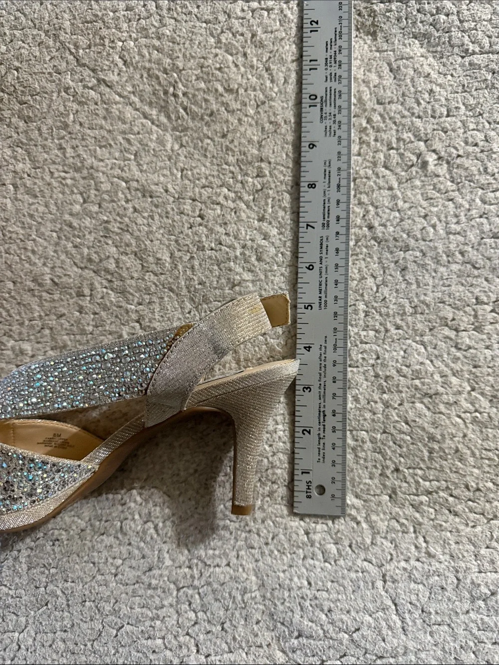 Alex Marie Sand Gold Lavonne Crystal Embellished Slingbacks Size 8M